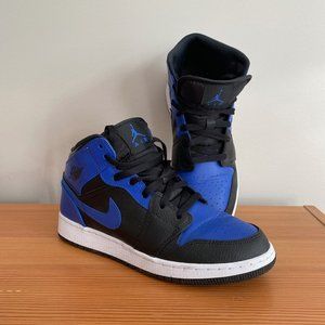Air Jordan 1 Mid Black and Blue - Size US 7Y / 8.5W